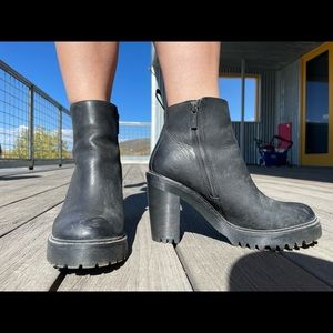 black leather dr. marten side zip boots!